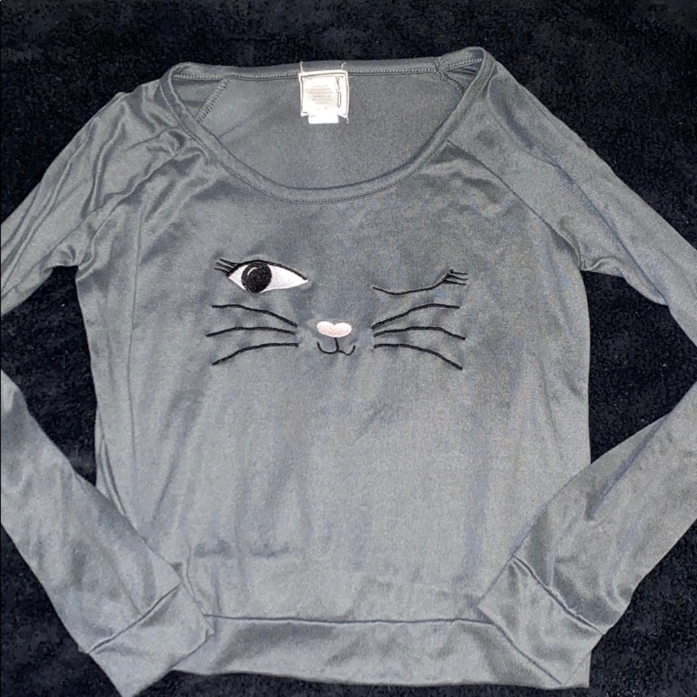 Comfy long sleeve cat top